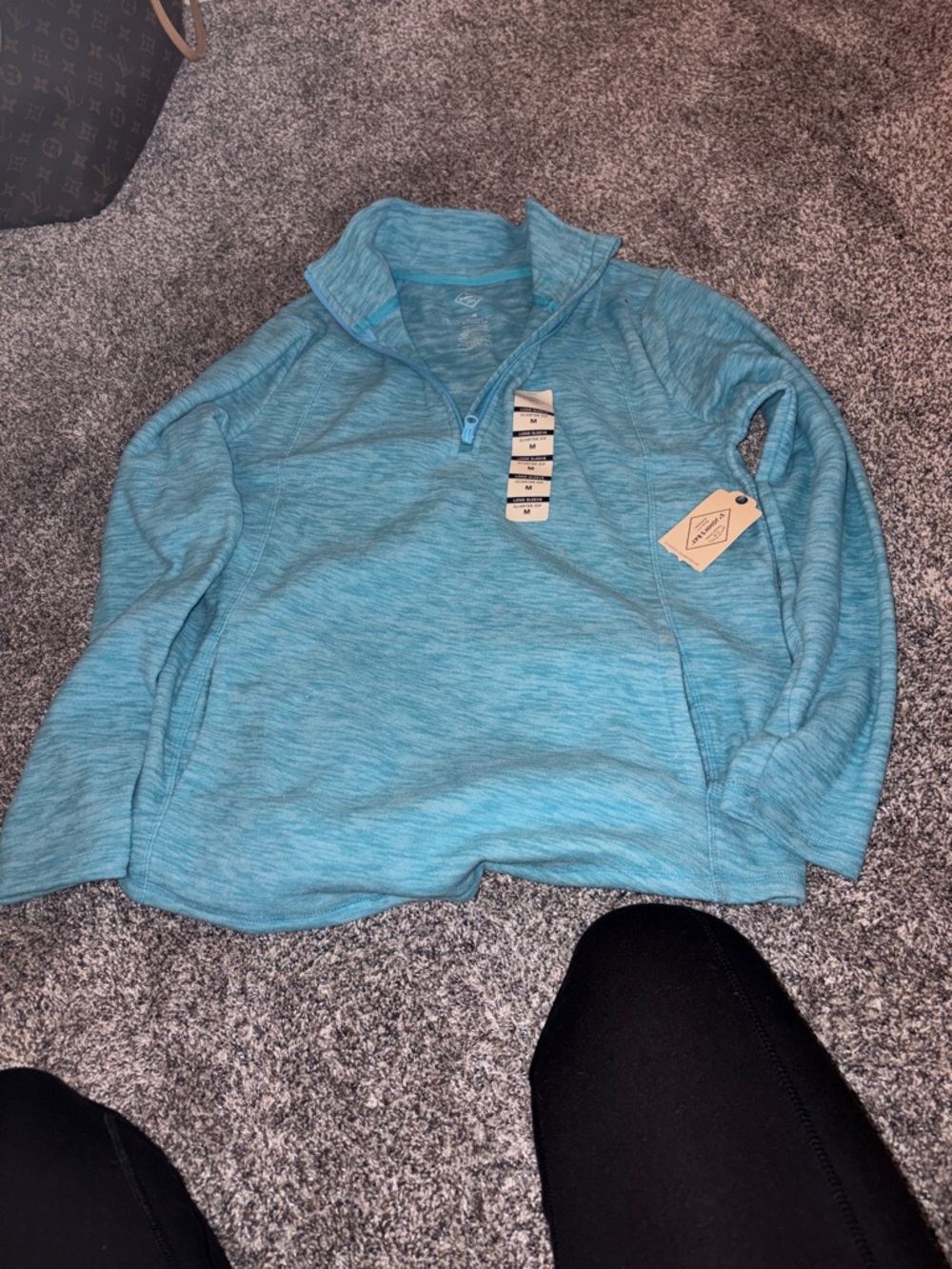 St. John's Bay Teal Quarter-Zip Pullover Sweatshirt